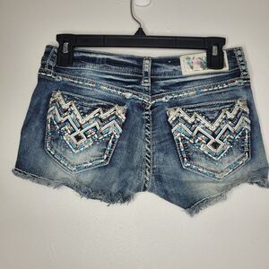 Grace bling mcbling Hilton spears embroidered low rise boho cute girlie shorts